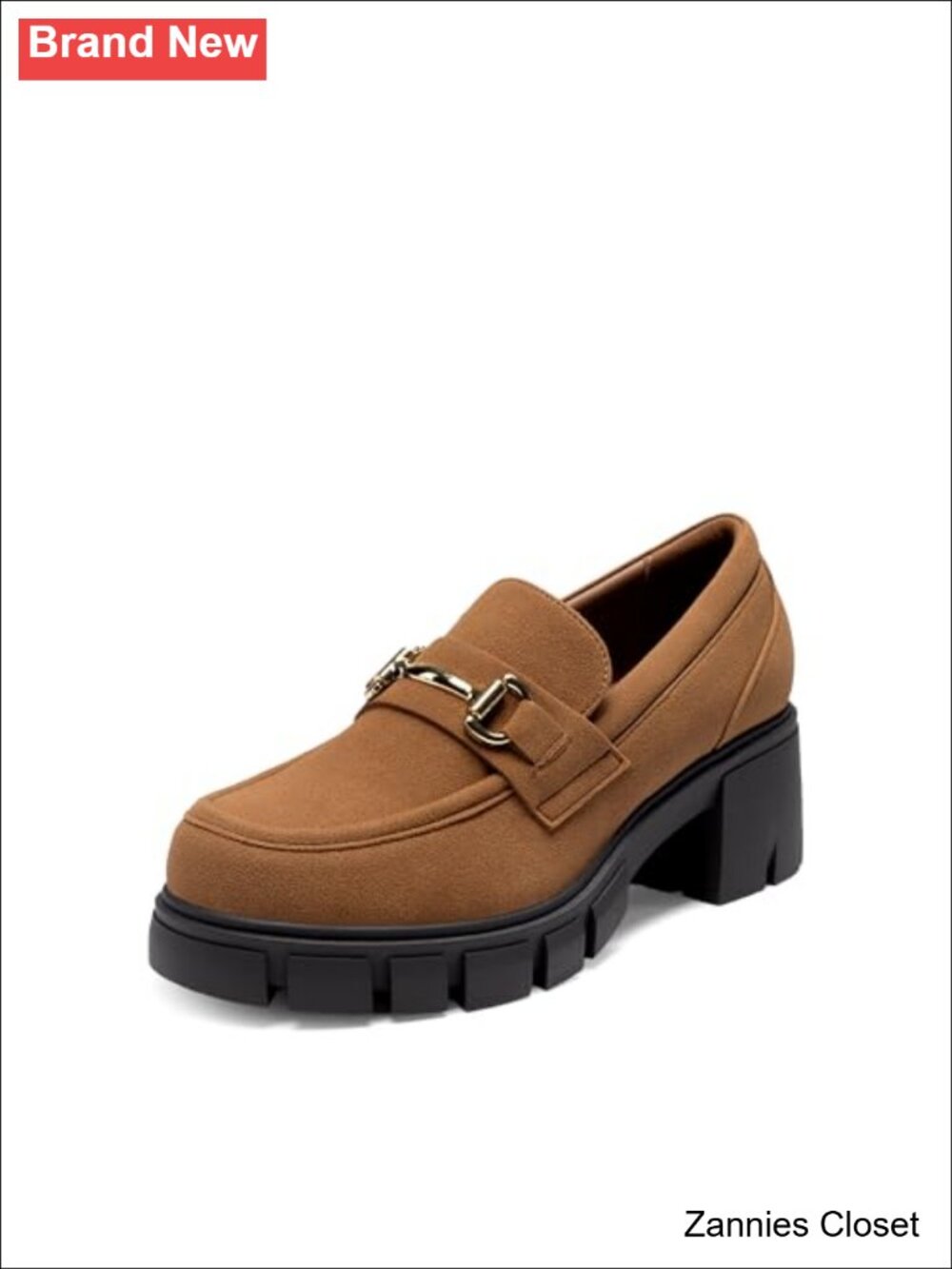 ✨ DREAM PAIRS Women's Platform Chunky Loafers Faux Suede Slip-On Dress Shoes